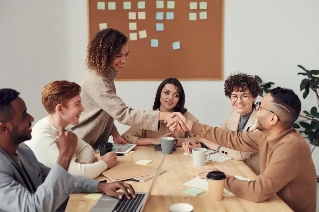 Colleagues reviewing a plan together